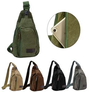 Canvas Tactical Backpack Military Sling Chest Bag